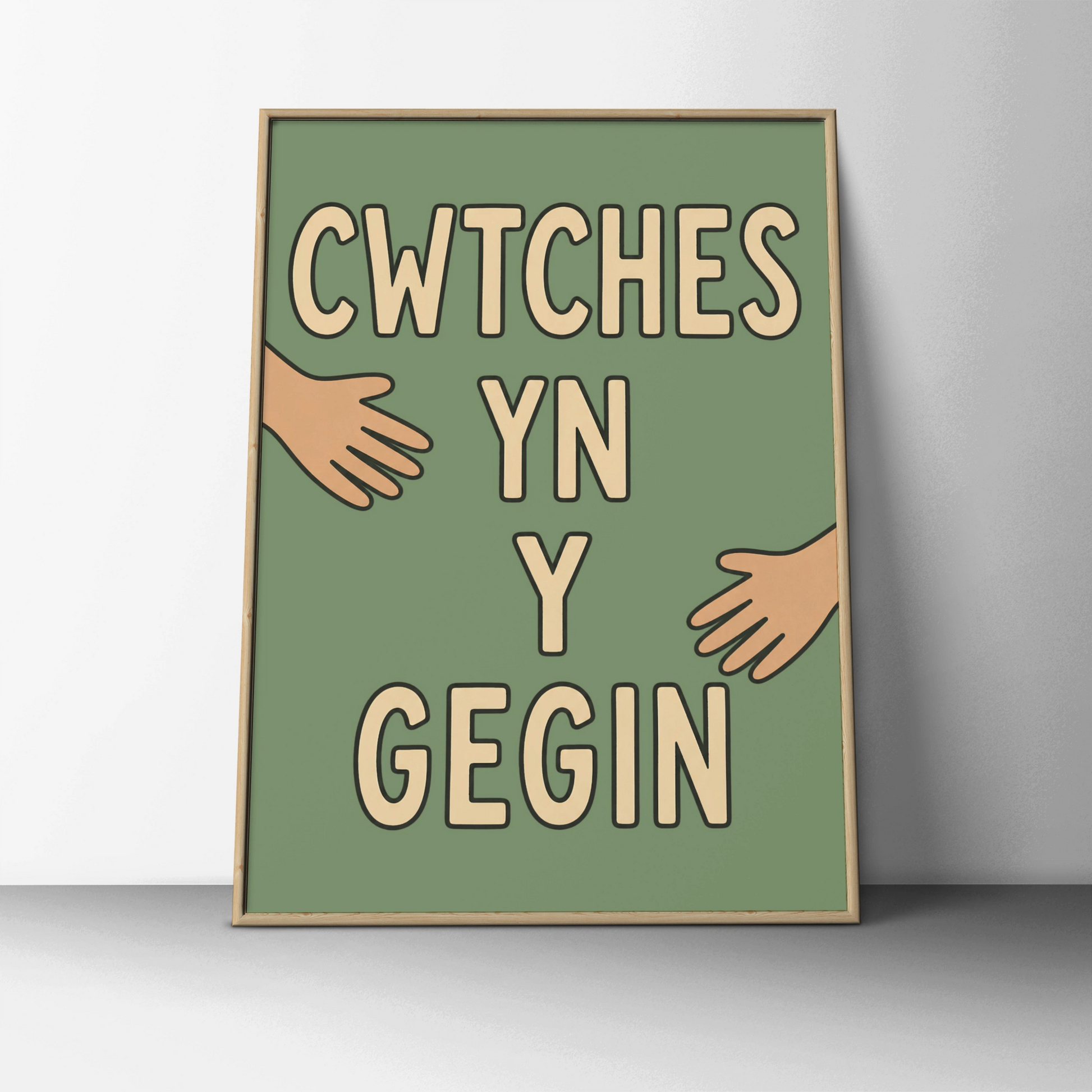 Cwtches Yn Y Gegin Welsh Kitchen Poster, Wales Wall Art, Cymraeg Hug Print