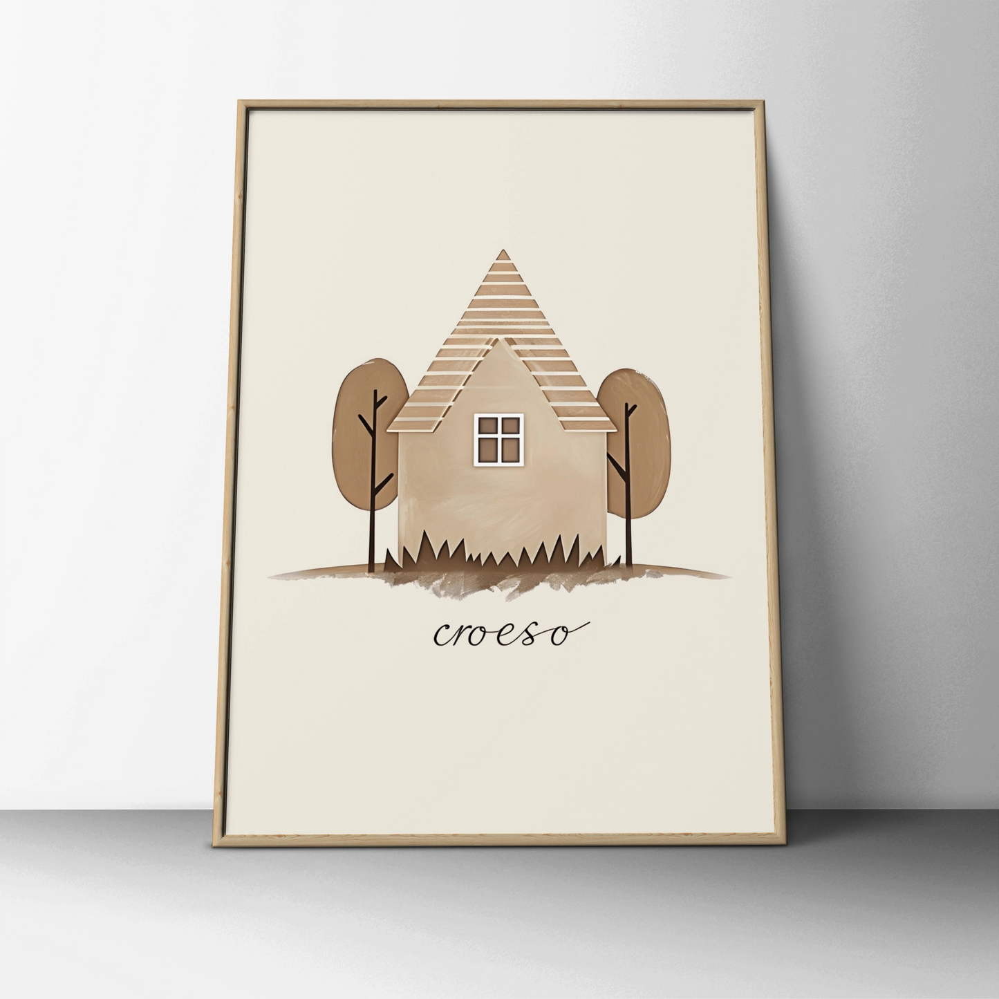 Croeso Welsh Welcome House Poster, Wales Wall Art, Minimalist Neutral Home Print