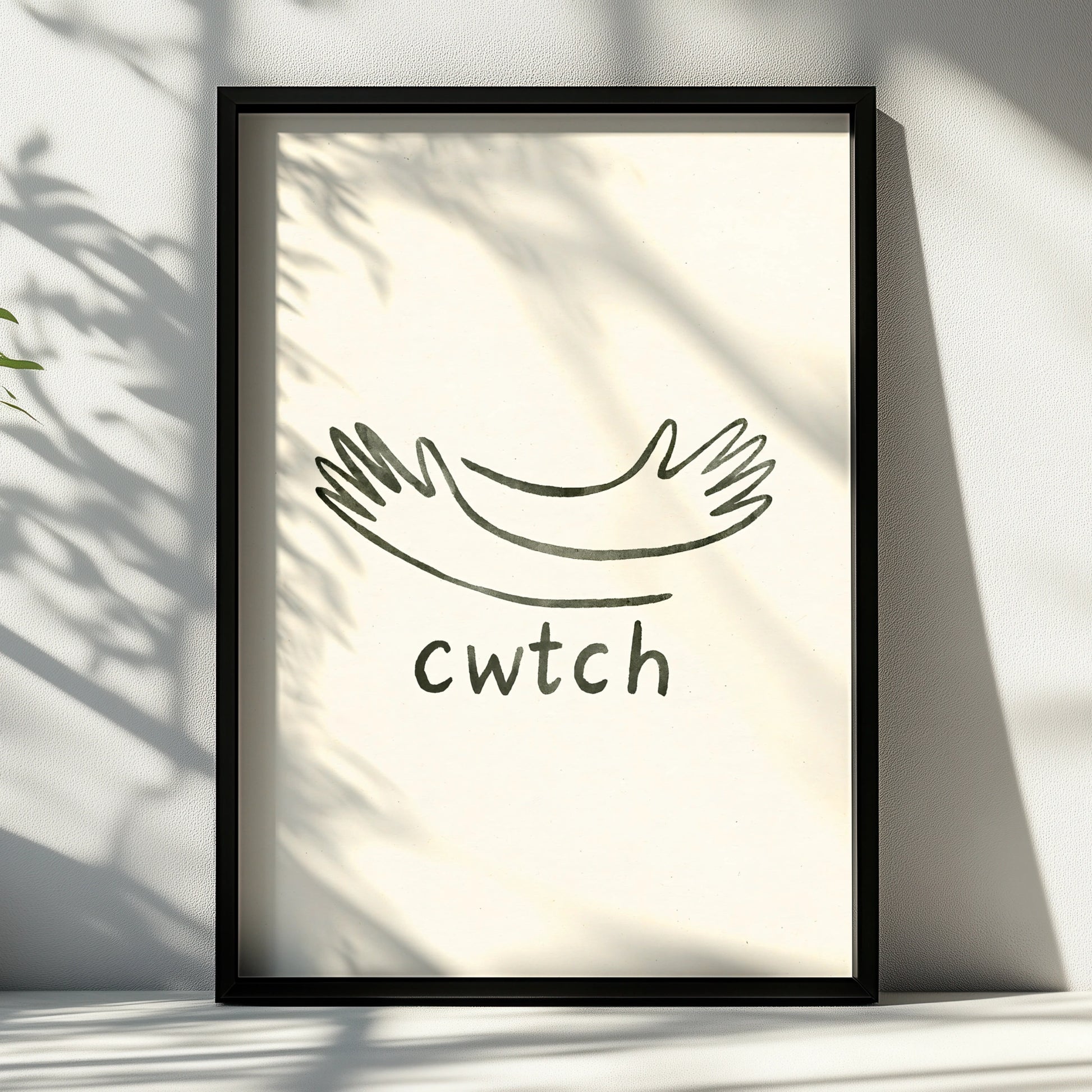 Cwtch Welsh Hug Arms Poster, Wales Word Art Print, Minimalist Welsh Gift Wall Art