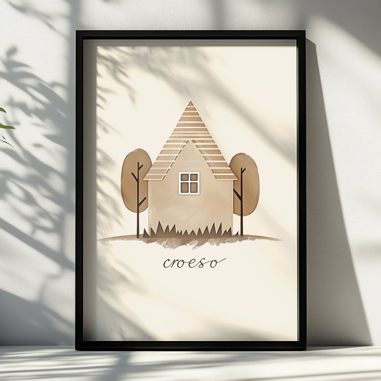 Croeso Welsh Welcome House Poster, Wales Wall Art, Minimalist Neutral Home Print